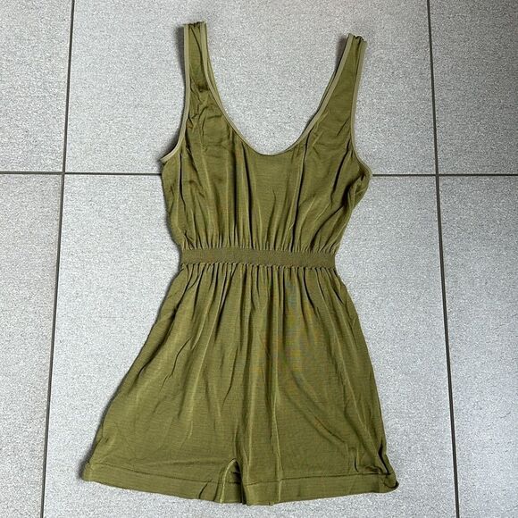 NWOT Intimately Free People Sleeveless Romper Elastic Waist Olive Green XS/S - Picture 6 of 12
